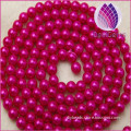 Hot selling 10mm immitation pearl ABS plastic round plastic beads chain for clothing and christmas decoration